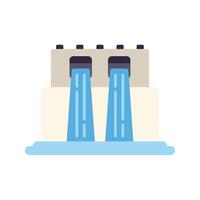 Hydroelectric power plant generating electricity using water power vector