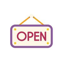 Hanging open sign indicating business is open for customers vector