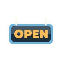 Hanging open sign showing business shop availability vector