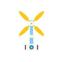 Wind turbine generating clean energy from natural power source vector