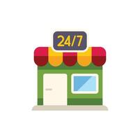 Small business storefront open 24 hours a day 7 days a week vector