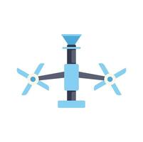 Modern double rotor drone delivering package with rotating blades vector