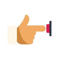 Businessman finger pushing red button starting business project vector