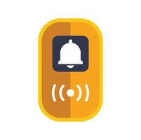 Yellow app icon showing ringing bell with vibrating phone vector