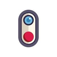 Modern security camera watching and recording with red button vector