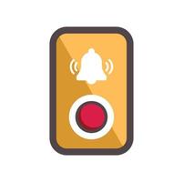 Smartphone showing notification with bell and red button icon vector