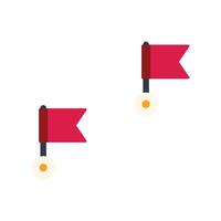 Two red flags marking locations on a map vector