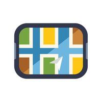 Smartphone showing gps navigation app with map and location pin vector