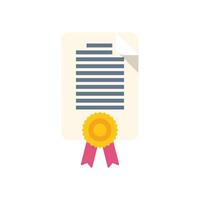 Official document with gold seal and pink ribbon awarding success vector