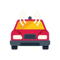 Red car front view sending wireless signal vector