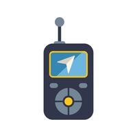 Gps navigator device showing position on screen with antenna vector