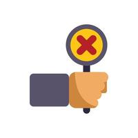 Businessman holding a sign with a red cross on it vector