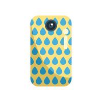 Yellow smartphone case showing blue water drop pattern vector