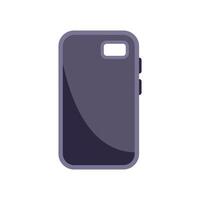 Smartphone with blank screen is lying on a white background vector