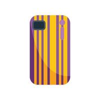 Purple and yellow striped phone case showing camera lens vector