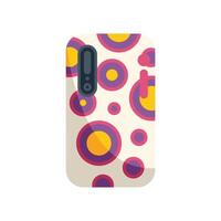 Modern smartphone case featuring vibrant colorful pattern with circles on back vector