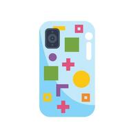 Modern phone showing abstract geometric pattern on transparent case vector