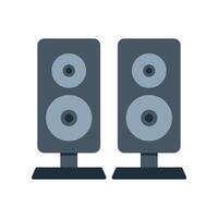 Pair of professional audio speakers standing on stands vector