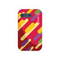 Colorful smartphone case with abstract design protecting mobile phone vector