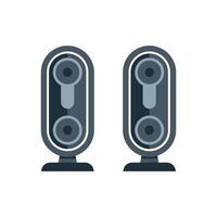 Pair of audio speakers standing on white background vector