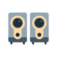 Pair of studio monitor speakers standing on white background vector
