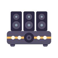 Sound system playing music with four speakers and subwoofer vector
