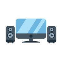 Desktop computer featuring large screen and stereo speakers vector