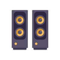 Pair of audio speakers standing on white background vector