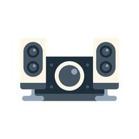 Audio system playing music with two speakers and subwoofer vector