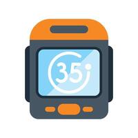 Smartwatch displaying 35 degrees celsius temperature icon vector