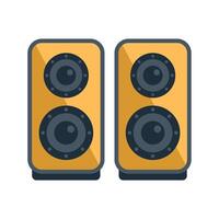 Two audio speakers standing isolated on white background vector