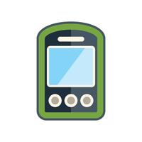 Mobile phone with buttons showing blank screen displaying mobile app design vector