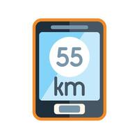 Smartphone app showing speed limit at 55 kmh vector