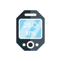 Bicycle odometer showing distance in kilometers icon vector