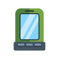 Green cartoon old cell phone with buttons showing blank screen vector