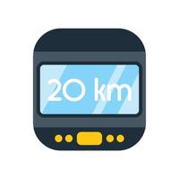 Fitness tracker displaying distance in kilometers icon vector