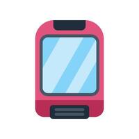 Pink train front view public transportation icon vector