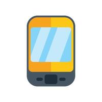Yellow mobile phone with blank screen displaying important message vector