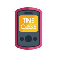 Old mobile phone showing time of 02,35 on screen vector