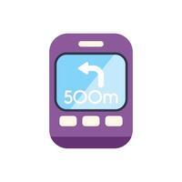 Gps navigation app showing left turn in 500 meters on smartphone screen vector