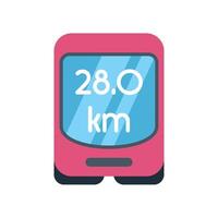 Smartphone app displaying distance in kilometers for running workout vector