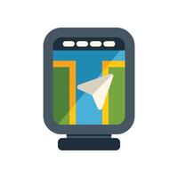 Gps navigation device displaying location on digital map with cursor vector