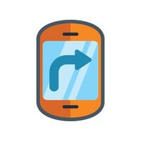 Smartphone showing navigation arrow pointing right on screen vector