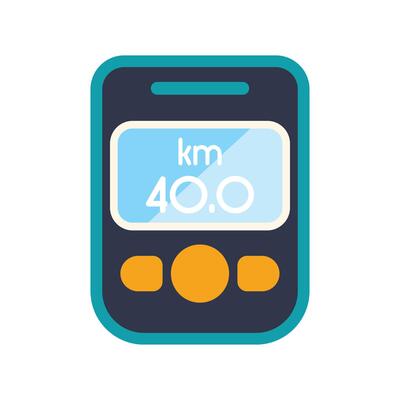 Sports tracker showing forty kilometers distance covered