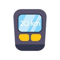 Electronic bike computer showing distance travelled cycling tracker device vector