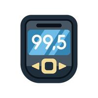Glucose meter showing blood sugar level, diabetes management device vector