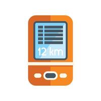 Orange gps navigation device showing 12 kilometers on screen vector