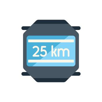 Smart watch displaying distance covered by a runner vector