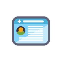 Online medical record showing patient data with profile picture vector