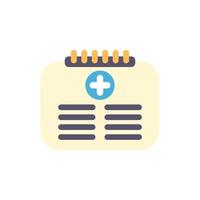Medical record icon showing patient data with plus sign vector